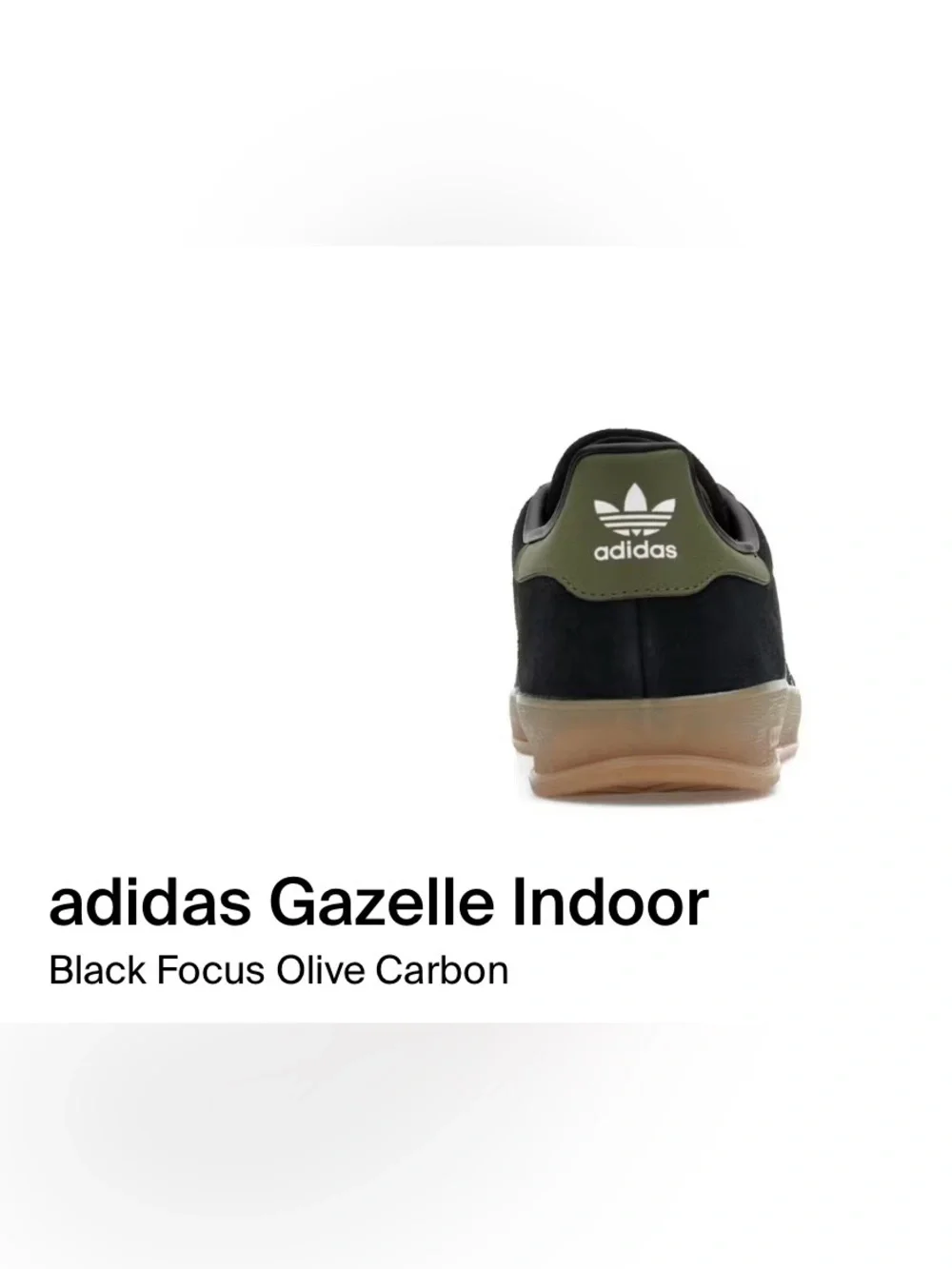 adidas Gazelle Indoor Sneakers in Olive Green and Black